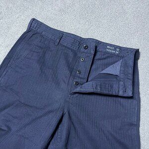 Wallace & Barnes Herringbone Navy Worker Pant Military Twill Men's 32x32